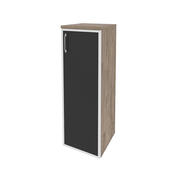 Onix Шкаф средний узкий правый O.SU-2.4 R (R) black Тиквуд темный/Стекло black 400*420*1207 - Вид 1