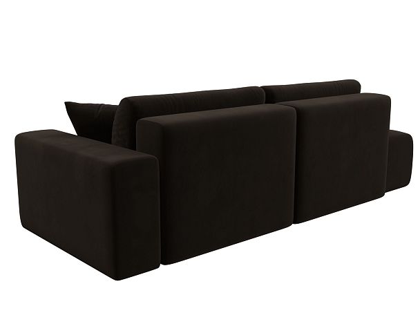 Диван прямой Лига-036 Модерн подлокотник справа Микровельвет коричневый - Вид 5