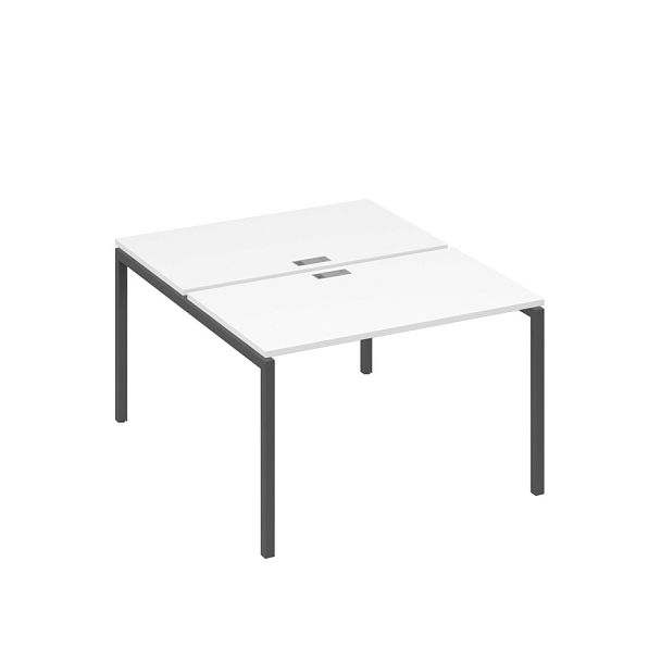 Рабочая станция на металлокаркасе DUE (2х120) A4 А4 С2 173 БП белый премиум / металлокаркас антрацит - Вид 1