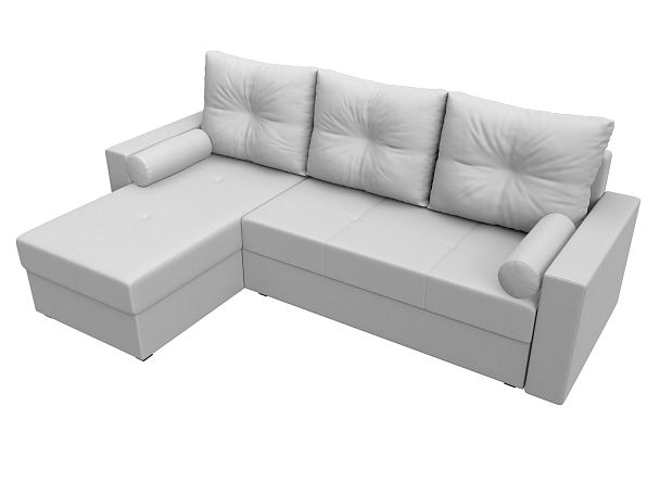Диван угловой Верона Лайт угол левый (полностью экокожа белая) - Вид 5