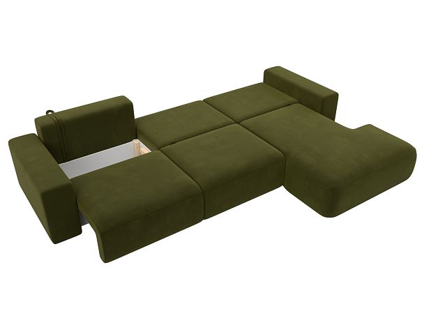 Диван угловой Лига-036 Классик Лонг правый угол Микровельвет зеленый - Вид 9