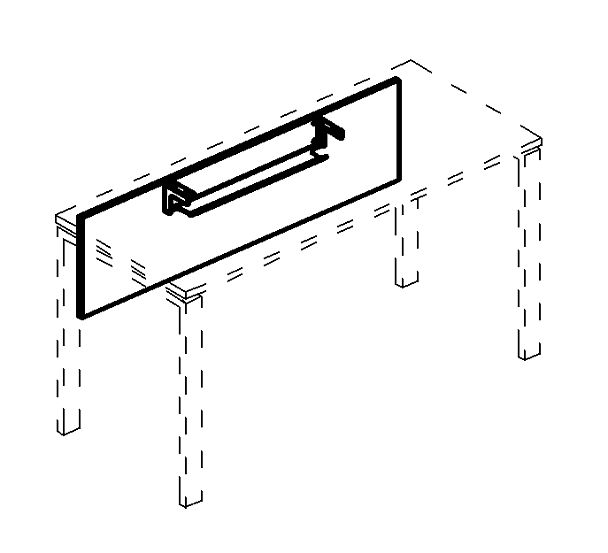 Экран стола 120 с кабель-каналом A4 А4 Б 841 БП мокко премиум / металлокаркас антрацит - Вид 3