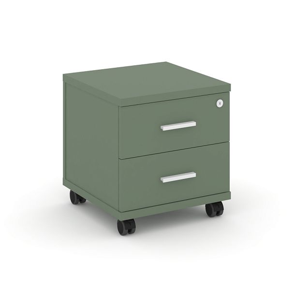 Concept Тумба мобильная 2 ящ. CN.TUM-001 W Кобо/Металл Белый 420*420*448 - Вид 1