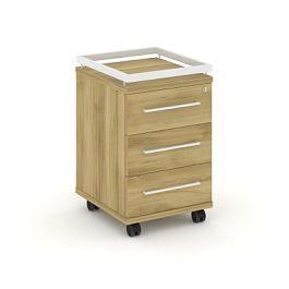 Rift Тумба мобильная усиленная + рамка RF.TM-003 Дуб Винченцо/Металл Белый 416*460*665 - Фото предпросмотра