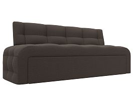 Диван кухонный прямой Люксор Рогожка коричневый - Фото предпросмотра