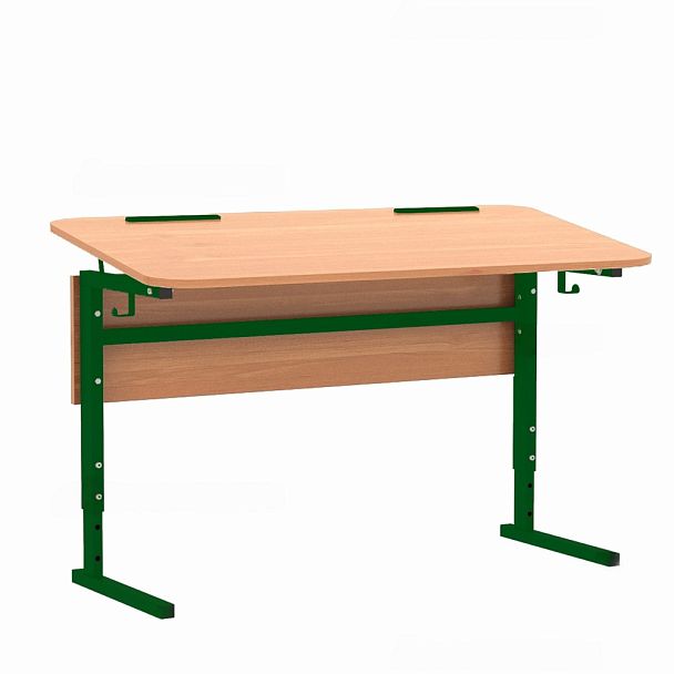 Стол ученический 114Рп, 2-местный, регулир. высота и наклон столешницы 0-10° на прямоугольной трубе (м/к Красный, Синий, Зеленый), гр.2-4 - Вид 6