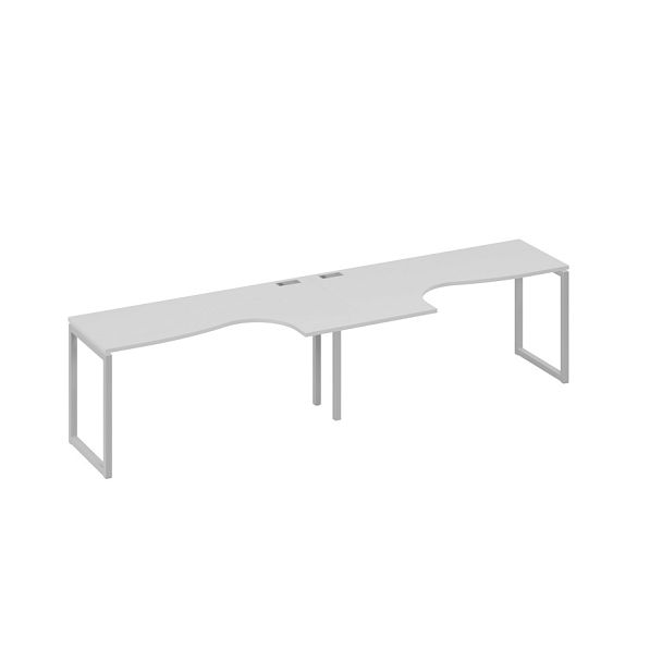 Рабочая станция металлокаркас QUATTRO (2х160) столы Классика A4 А4 Б4 035-2 БП серый / металлокаркас серый - Вид 1