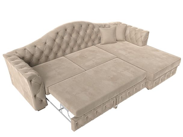 Диван угловой Артис правый угол Велюр бежевый - Вид 7