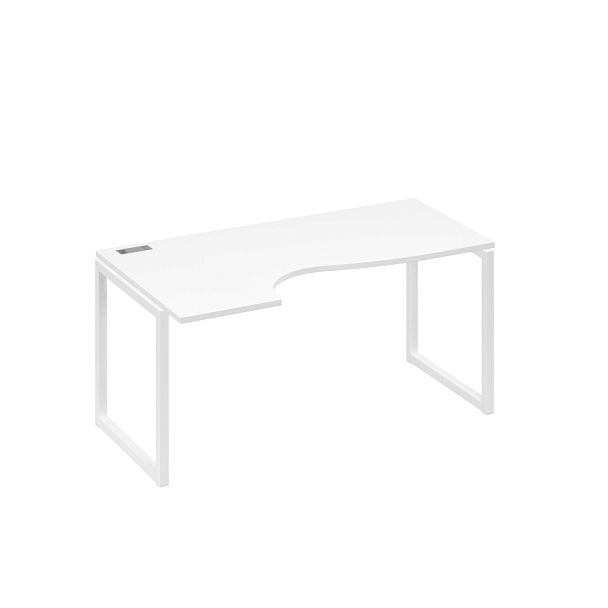 Стол эргономичный левый "Классика" на металлокаркасе QUATTRO A4 А4 Б4 045 БП белый премиум / металлокаркас белый - Вид 1
