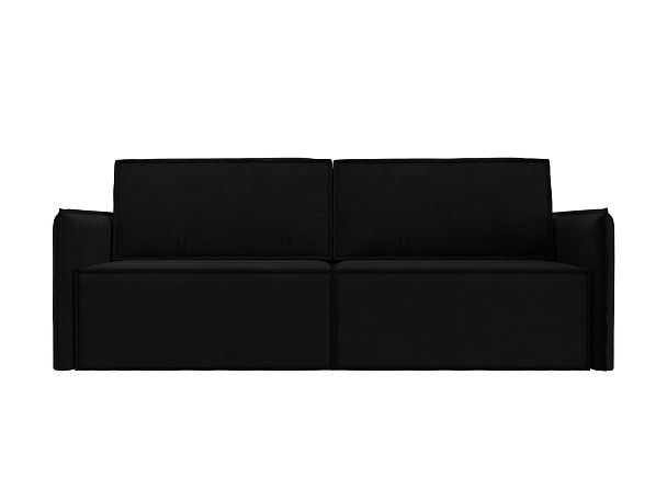 Диван прямой Либерти (полностью микровельвет черный) - Вид 2
