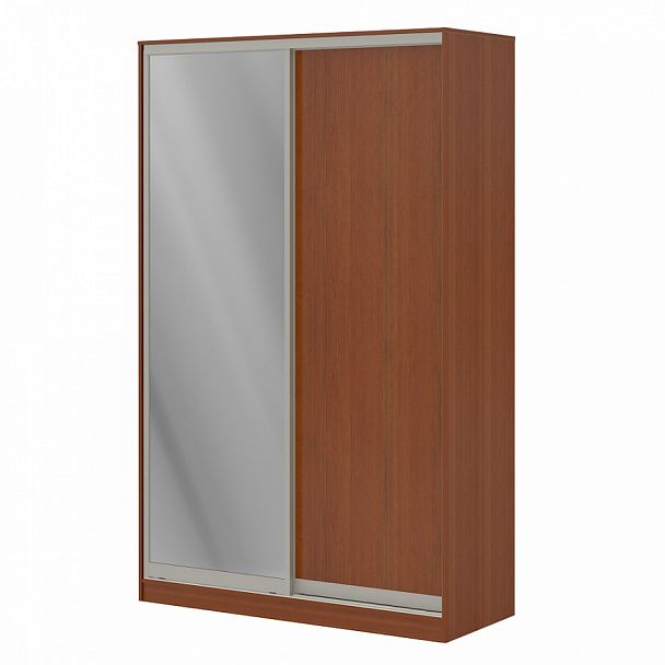 Шкаф купе 1,2 м с одной зеркальной и одной ЛДСП дверями "Система-M" ПК-ШК-КМШ240х120Д1/СЗ1-В1-35 миланский орех светлый - Вид 1