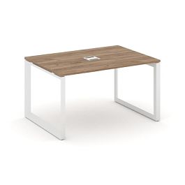 Style Project Next Стол переговорный SN-59O.SPRG-004 Дуб Табак/Металл Белый 1580*980*750 - Фото предпросмотра