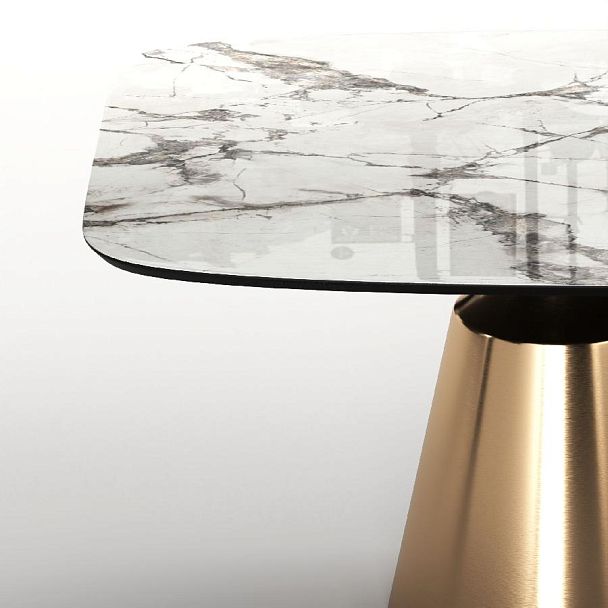 Стол овальный Lucas 230, керамика глянцевая, белая - Вид 3