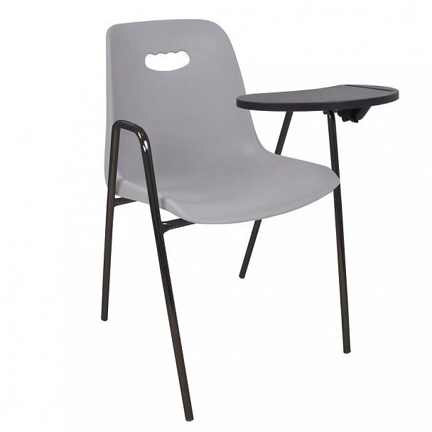 Стул Venezia (4 высокие ножки с подлокотниками + столик TLT), каркас черный, серый - Вид 1