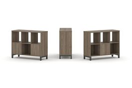 Стайл Проджект Набор стеллажа 2-х сторон., 2 яр. SN.NSD-231 Вяз Благородный/Металл Антрацит 1121*400 - Фото предпросмотра