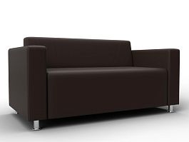 Диван прямой Лига-093 ВН Экокожа коричневый - Фото предпросмотра