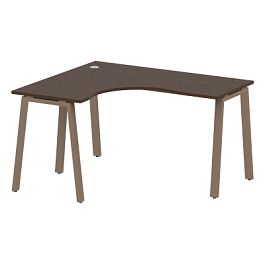 Metal System Стол криволинейный левый на А-образном м/к БА.СА-3 (L) Венге/Мокко металл 1400*1200*750 - Фото предпросмотра