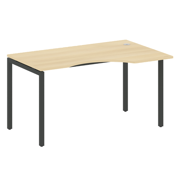 Metal System Quattro Стол криволинейный правый на П-образном м/к 40БП.СА-2 (R) Акация/Антрацит металл 1400*900*750 - Вид 1