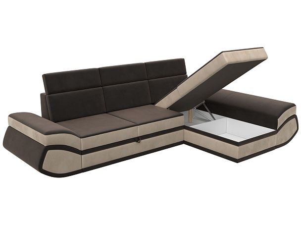 Диван угловой Лига-032 правый угол Велюр коричневый - Вид 8