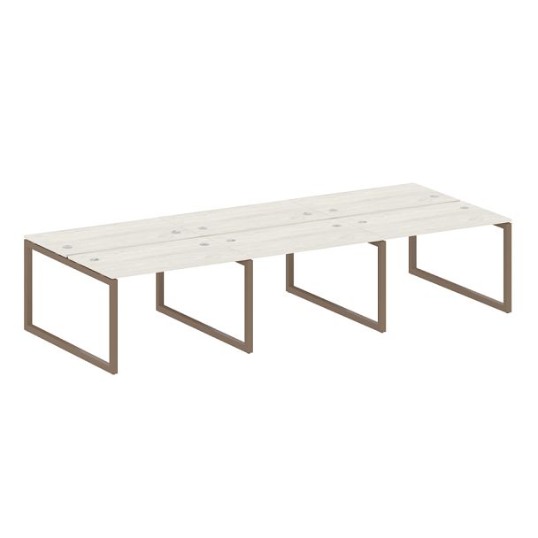 Metal System Quattro Р. ст. на 6 раб. места на О-образном м/к 50БО.СМ-6.2 Дуб наварра/Мокко металл 3600*1475*750 - Вид 1