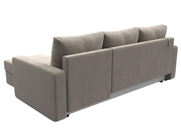 Диван угловой Ливерпуль Лайт правый угол Микровельвет бежевый - Вид 6