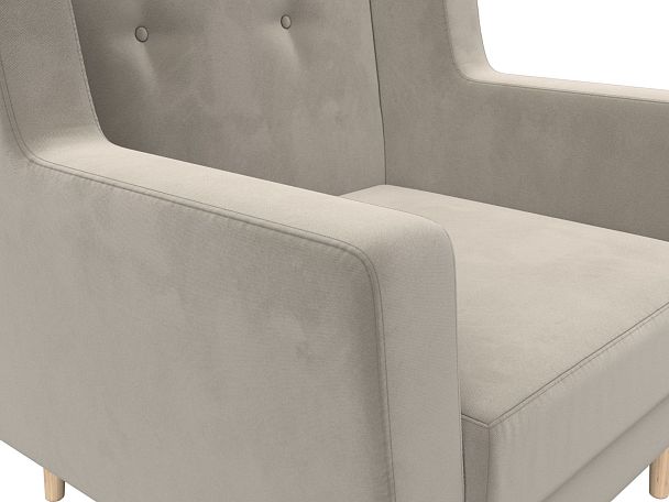 Кресло Брайтон (полностью микровельвет бежевый) - Вид 4