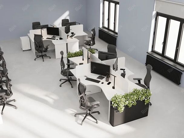 UNITY PC4-18 R БЕЛЫЙ Офисный стол угловой Правый 1800х1100х750 - Вид 3