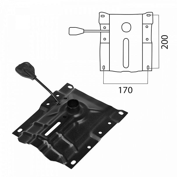 Механизм для кресла Up&Down, межцентровое расстояние крепежа 170х200 мм - Вид 1