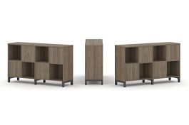 Стайл Проджект Набор стеллажа 2-х сторон., 2 яр. SN.NSD-241 Вяз Благородный/Металл Антрацит 1488*400 - Фото предпросмотра