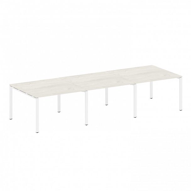 Стол для переговоров "Metal System" БП.ПРГ-3.2 дуб наварра/белый - Вид 1