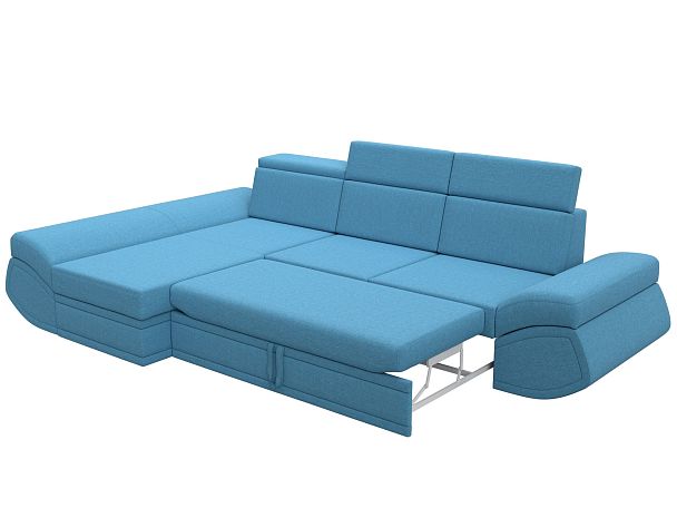 Диван угловой Лига-032 левый угол Рогожка голубой - Вид 7