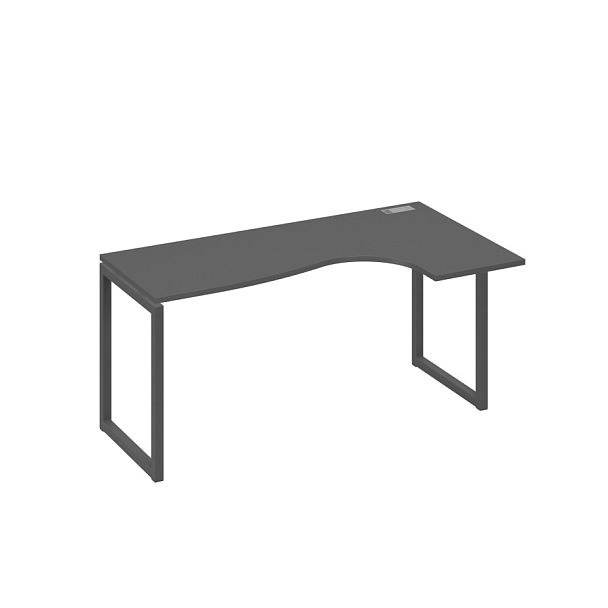 Стол эргономичный правый "Классика" на металлокаркасе QUATTRO A4 А4 Б4 036 БП антрацит премиум / металлокаркас антрацит - Вид 1