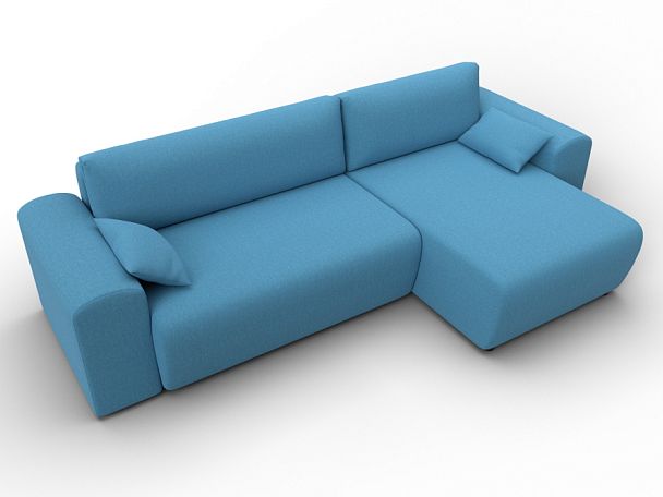 Диван угловой Лига-099 угол универсальный Рогожка голубой - Вид 6