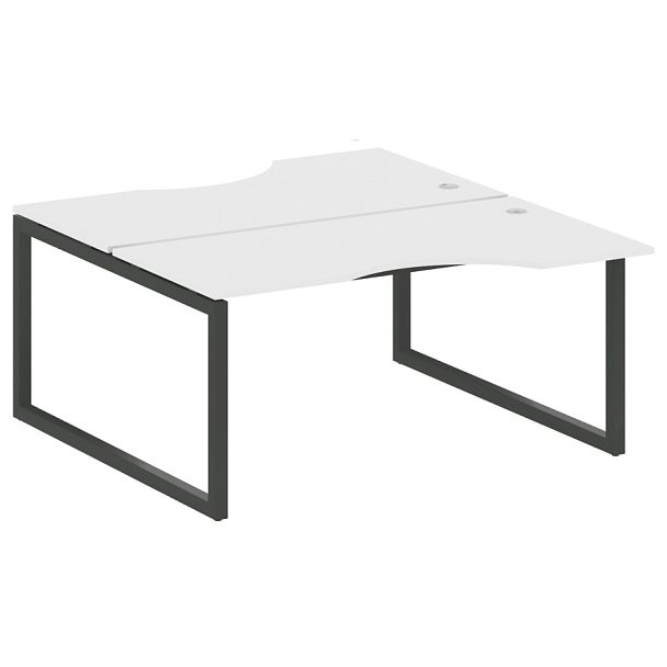 Metal System Quattro Р. ст. криволинейная на О-образном м/к 50БО.РАС-СА-2.1 Белый/Антрацит металл 1600*1835*750 - Вид 1