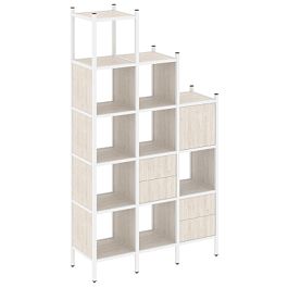 Loft Прямой стеллаж наборный VR.L-21 Денвер светлый/Белый металл 1278*446*2280 - Фото предпросмотра