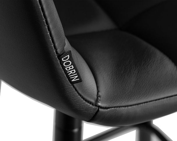 Стул барный DOBRIN NICOLE (черные матовые ножки, черная экокожа (P-01)) - Вид 7