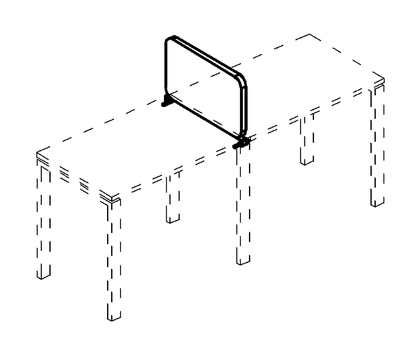Экран настольный промежуточный мягкий с кронштейнами A4 А4 Б 874 фисташковый / металлокаркас белый - Вид 3