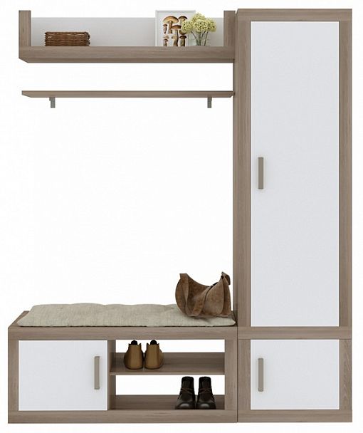 Стенка для прихожей Toivo ТОЙ-ПР 12 Белый/Нельсон - Вид 1