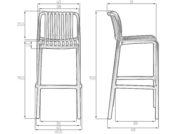 Стул барный DOBRIN CHLOE BAR (белый (W-02)) - Вид 9