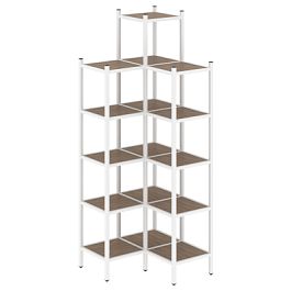 Loft Угловой внутренний стеллаж наборный VR.L-46 Дуб аризона/Белый металл 862*862*2280 - Фото предпросмотра