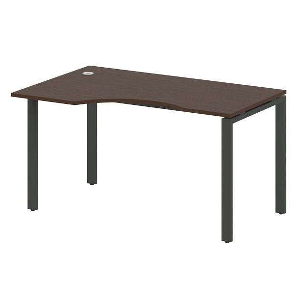 Metal System Стол криволинейный левый на П-образном м/к БП.СА-2 (L) Венге/Антрацит металл 1400*900*750 - Вид 1