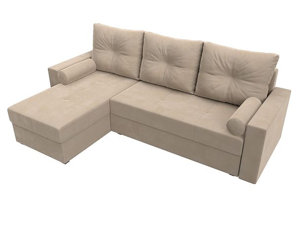 Диван угловой Верона Лайт угол левый (полностью велюр бежевый) - Вид 5