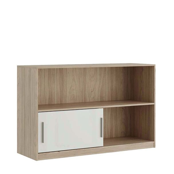 Стеллаж низкий, глянец Asti 135x45x85,8 вяз белый - Вид 1