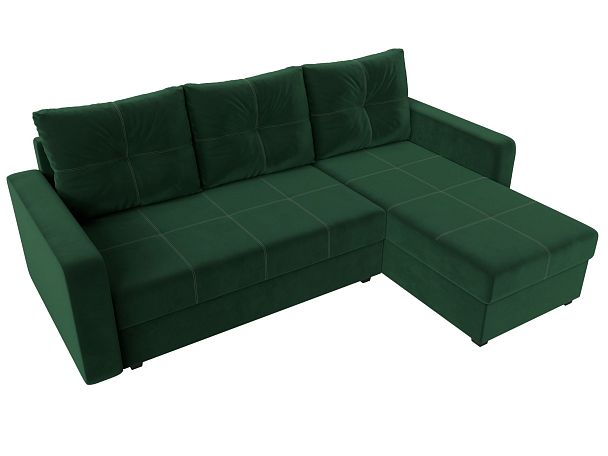 Диван угловой Ливерпуль Лайт правый угол Велюр зеленый - Вид 5