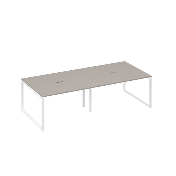 Стол для переговоров 280 на каркасе QUATTRO A4 А4 Б4 132-2 БП мокко премиум / металлокаркас белый - Вид 1