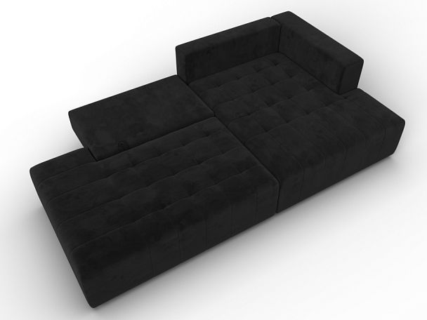 Диван угловой Лига-103 НПБ угол правый Велюр черный - Вид 8