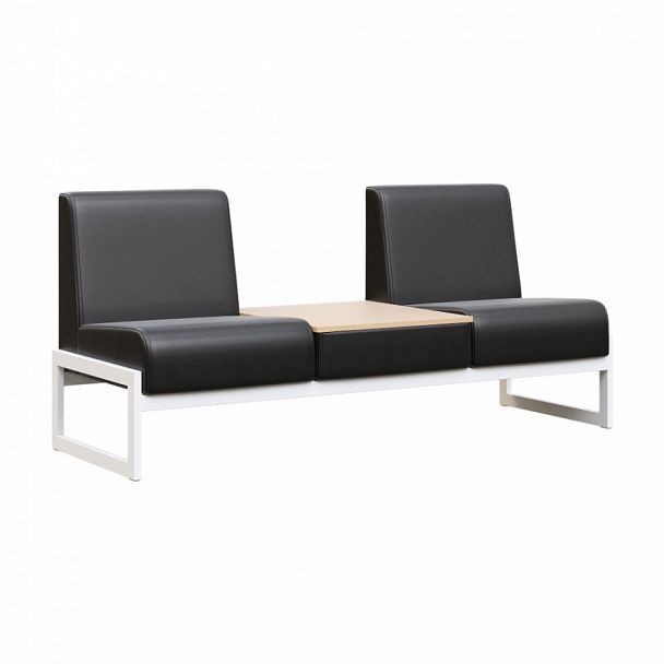 Диван двухместный со столиком универсальный "MODULE" MD.D2-ST2 Белый+черный - Вид 1