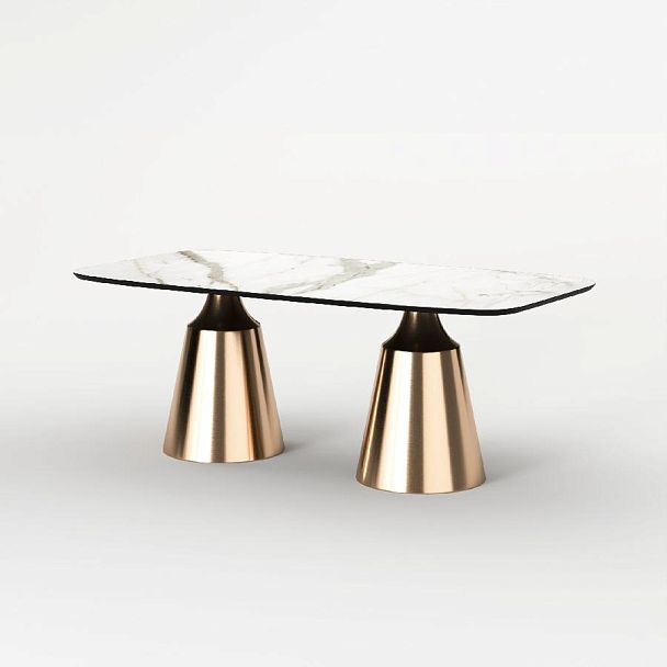 Стол овальный Lucas 200, керамика матовая, белая - Вид 2