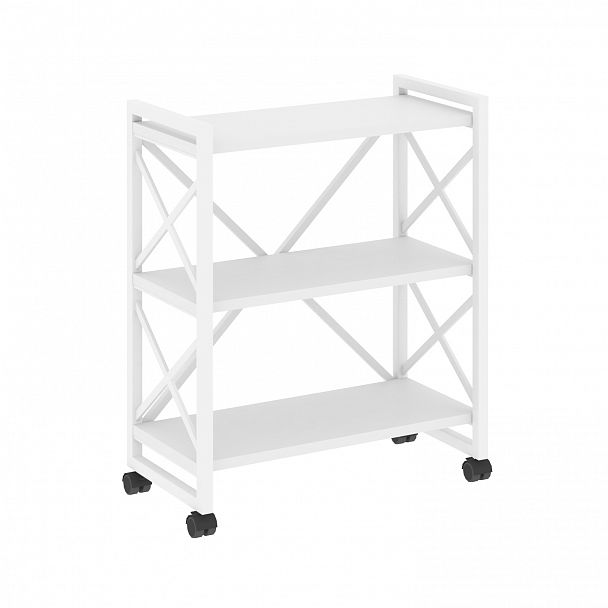 Стеллаж на колесах "Loft" VR.L-MST.K-3.8 белый бриллиант/белый - Вид 1