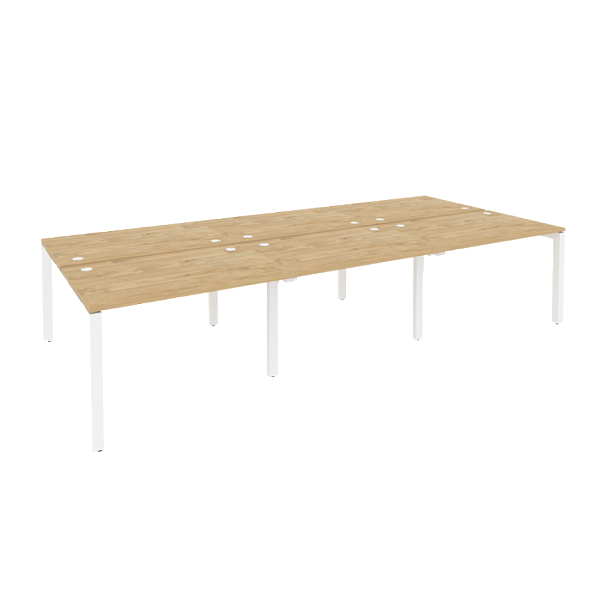 Onix Рабочая станция на П-образном м/к O.MP-D.RS-6.2.8 Тиквуд светлый/Белый металл 3540*1635*750 - Вид 1